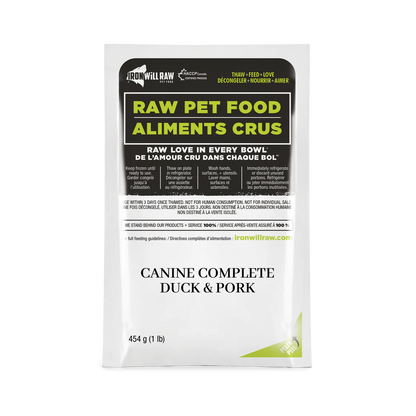 Iron Will Raw 🍁Canine Complete Duck and Pork Dinner 6lb