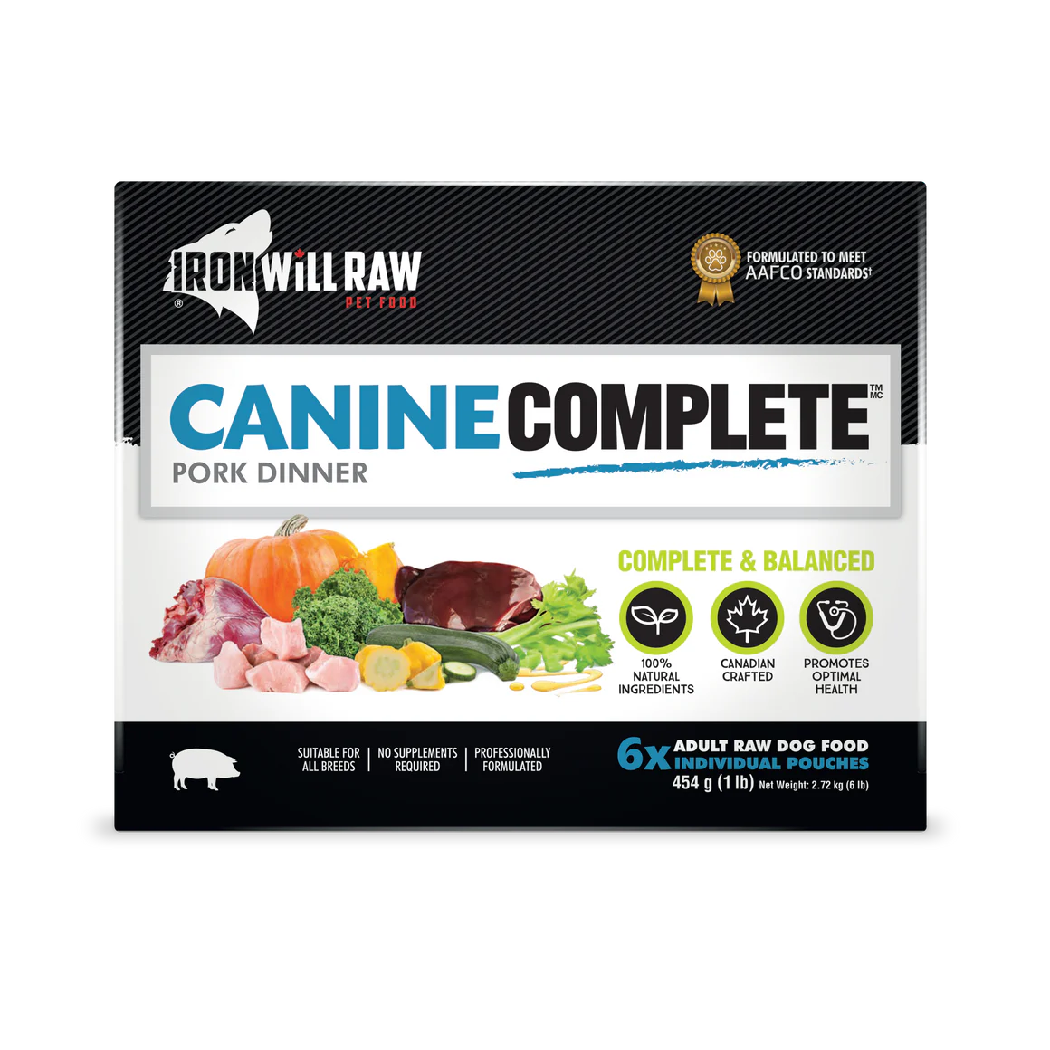 Iron Will Raw 🍁Canine Complete Pork Dinner 6lb