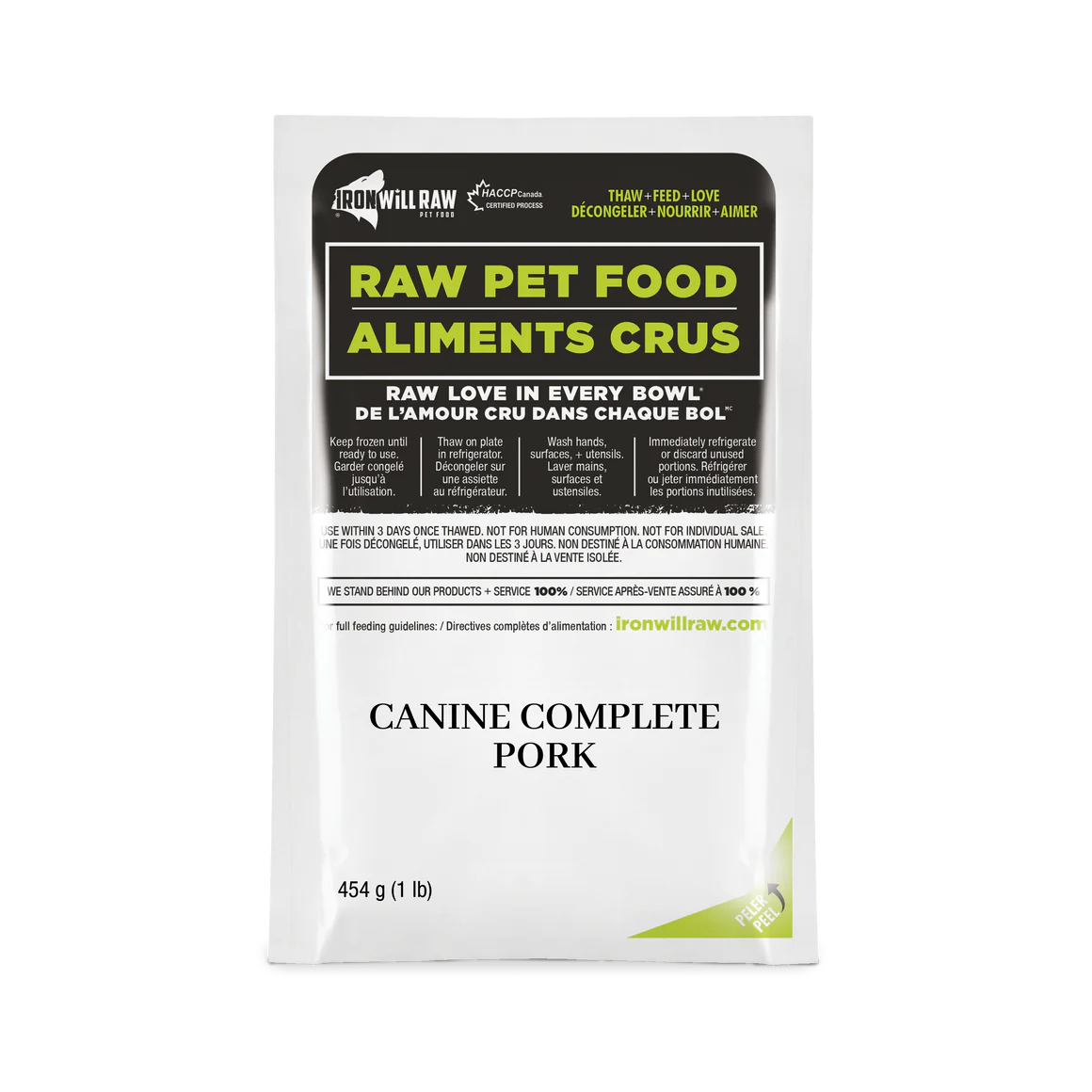 Iron Will Raw 🍁Canine Complete Pork Dinner 6lb