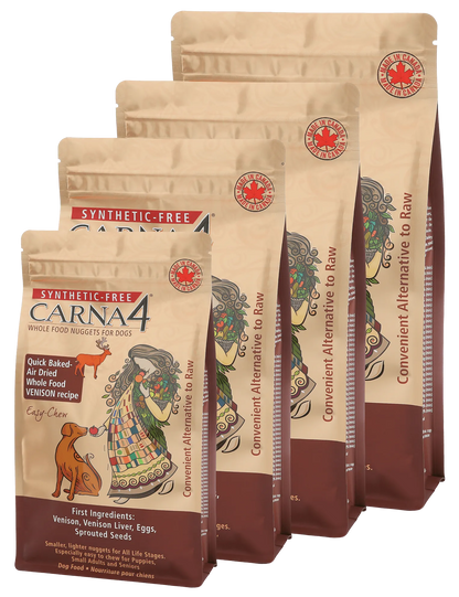Carna4 🍁Venison Quick Baked-Air Dried Whole Food Nuggets for Dogs