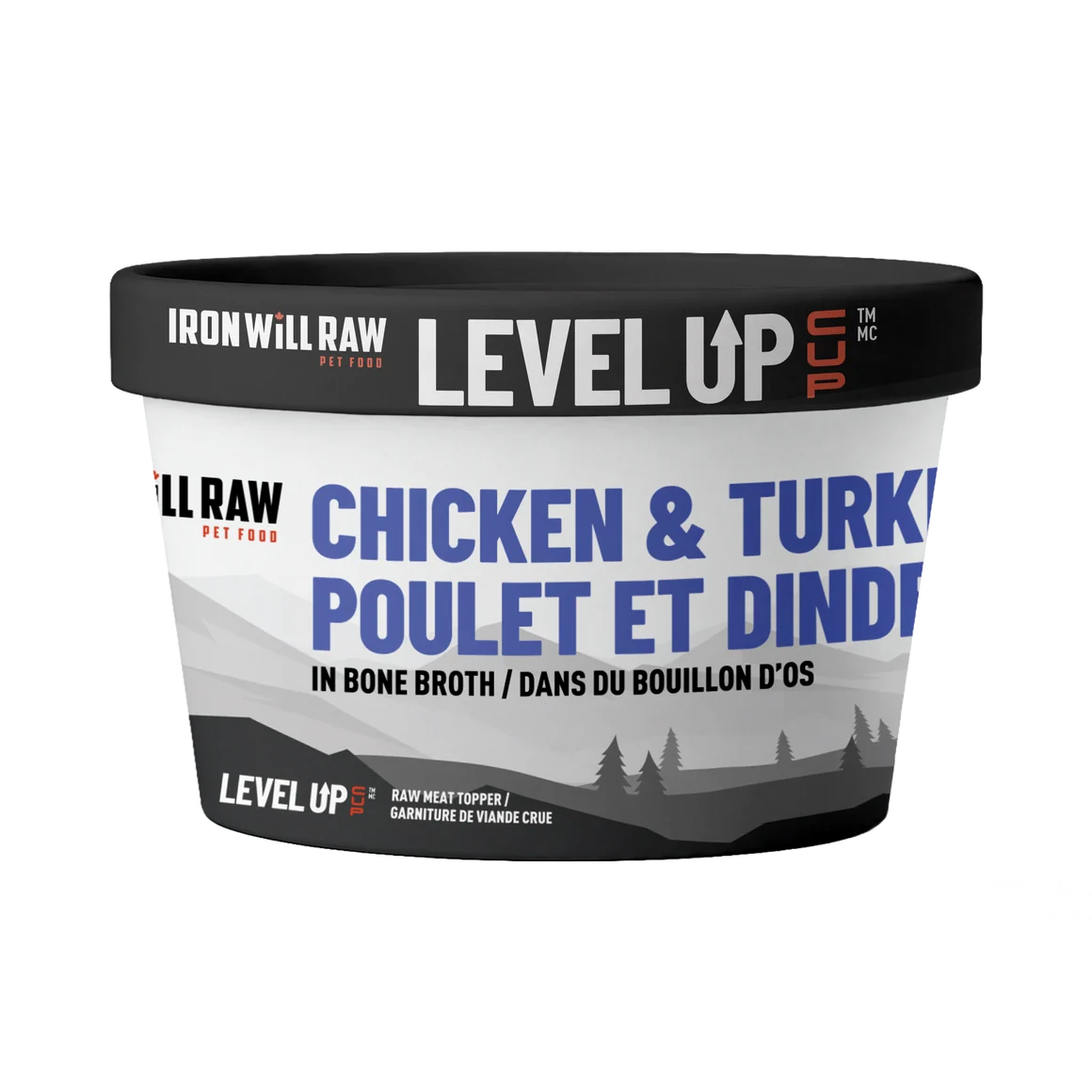 Iron Will Raw® 🍁Level Up Cup Chicken & Turkey in Bone Broth for Dogs & Cats 4oz