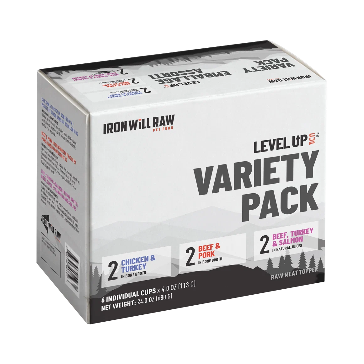 Iron Will Raw® 🍁Level up Cup Variety Pack for Dogs & Cats  6x4oz