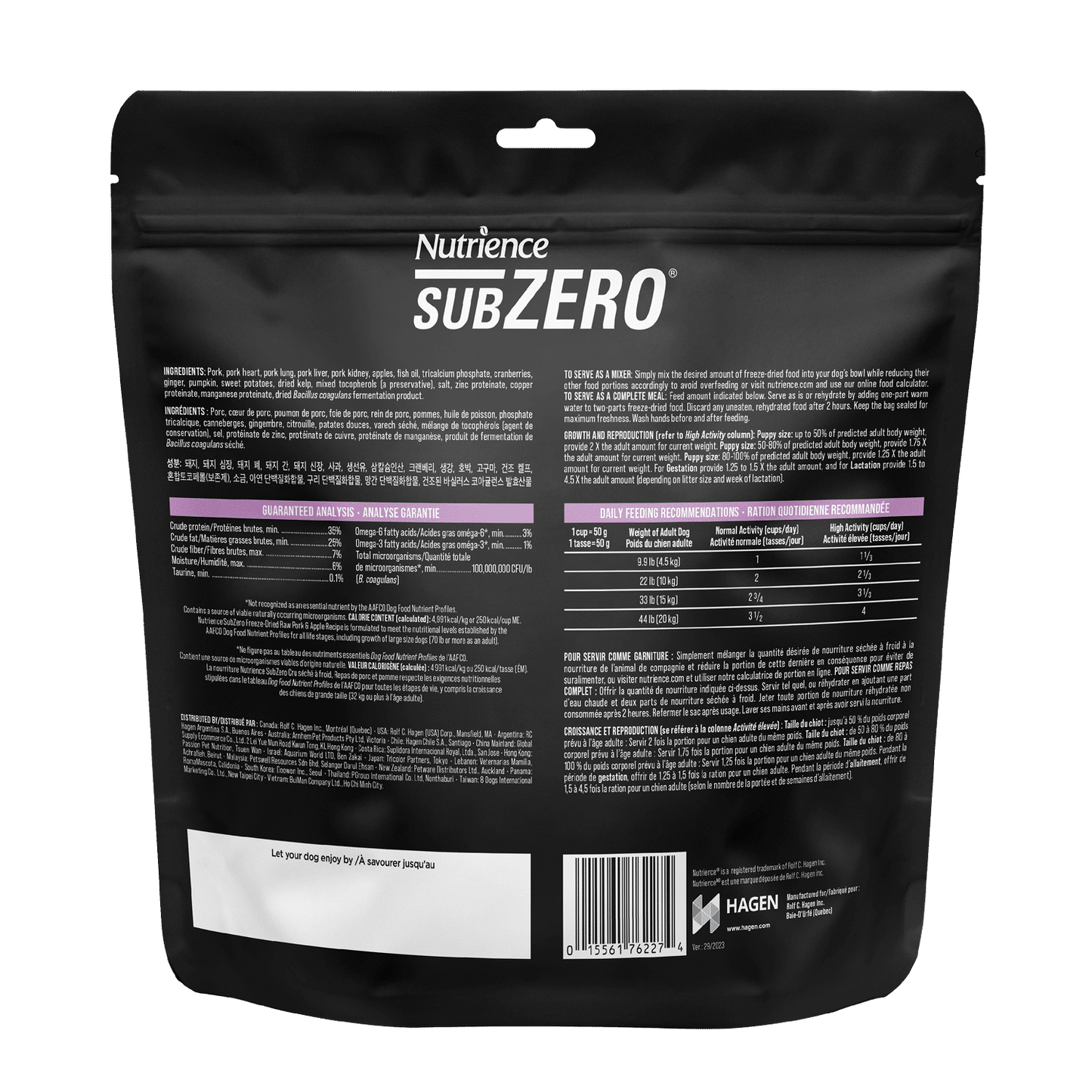 Nutrience SubZero Pork & Apple Freeze Dried Raw Dog Food