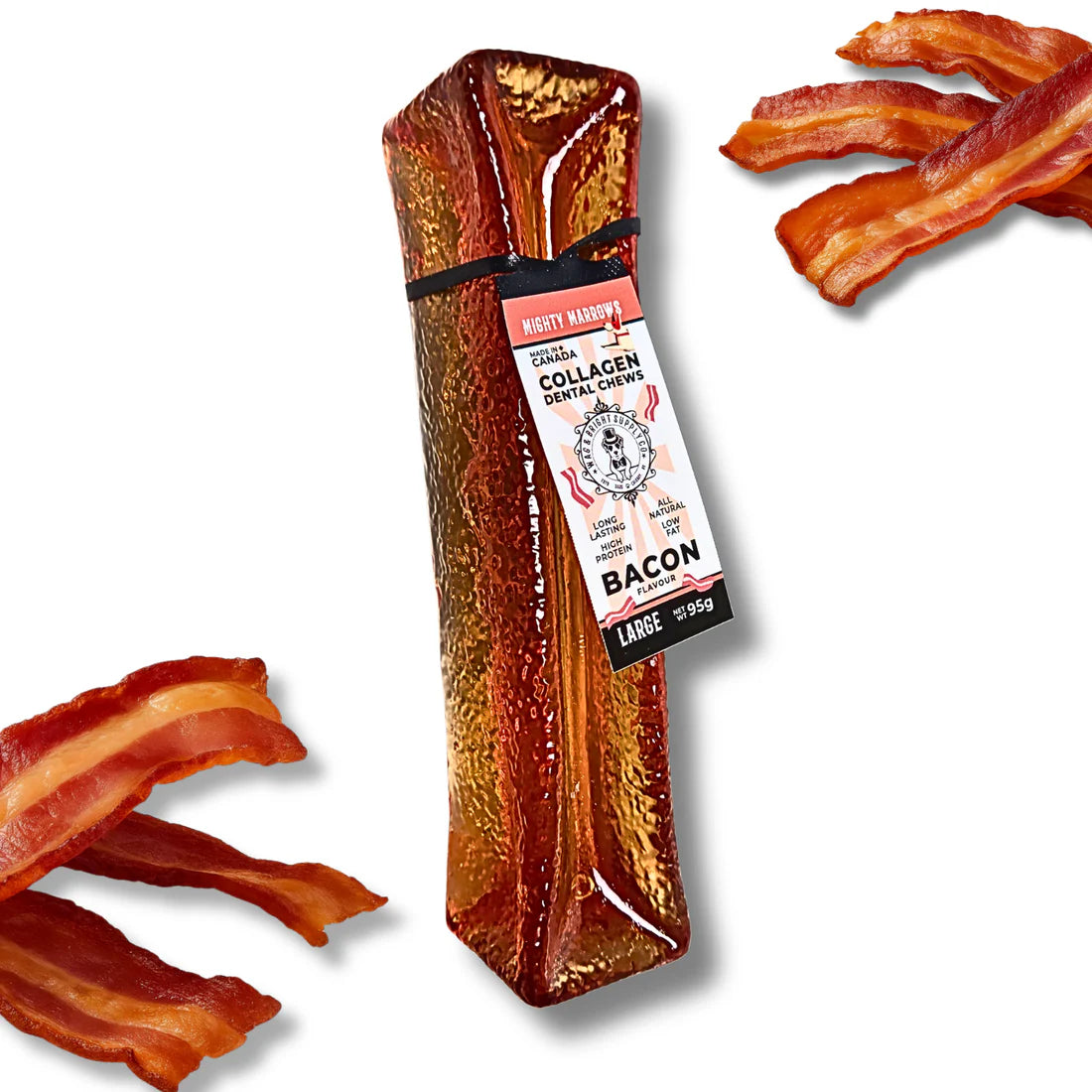Wag & Bright🍁 Mighty Marrows Bacon Collagen Dental Chew for Dogs