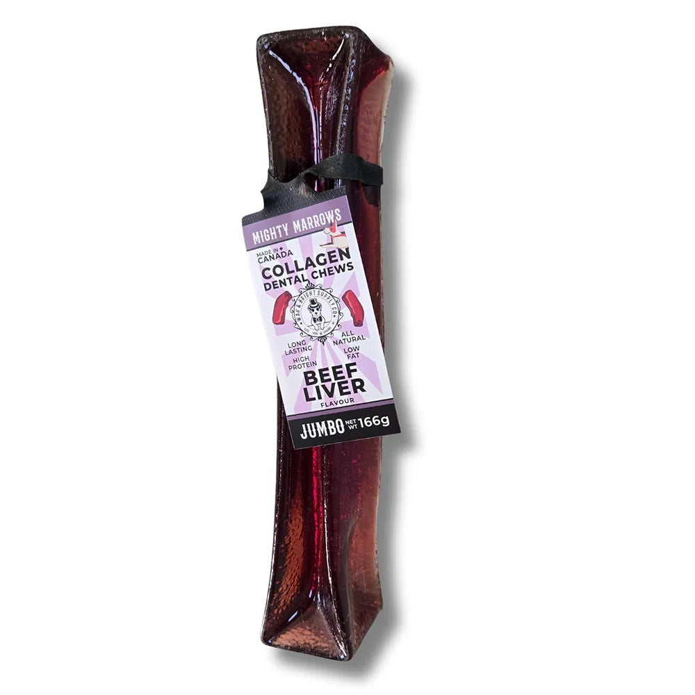 Wag & Bright 🍁 Beef Liver Mighty Marrows Collagen Dental Chew for Dogs