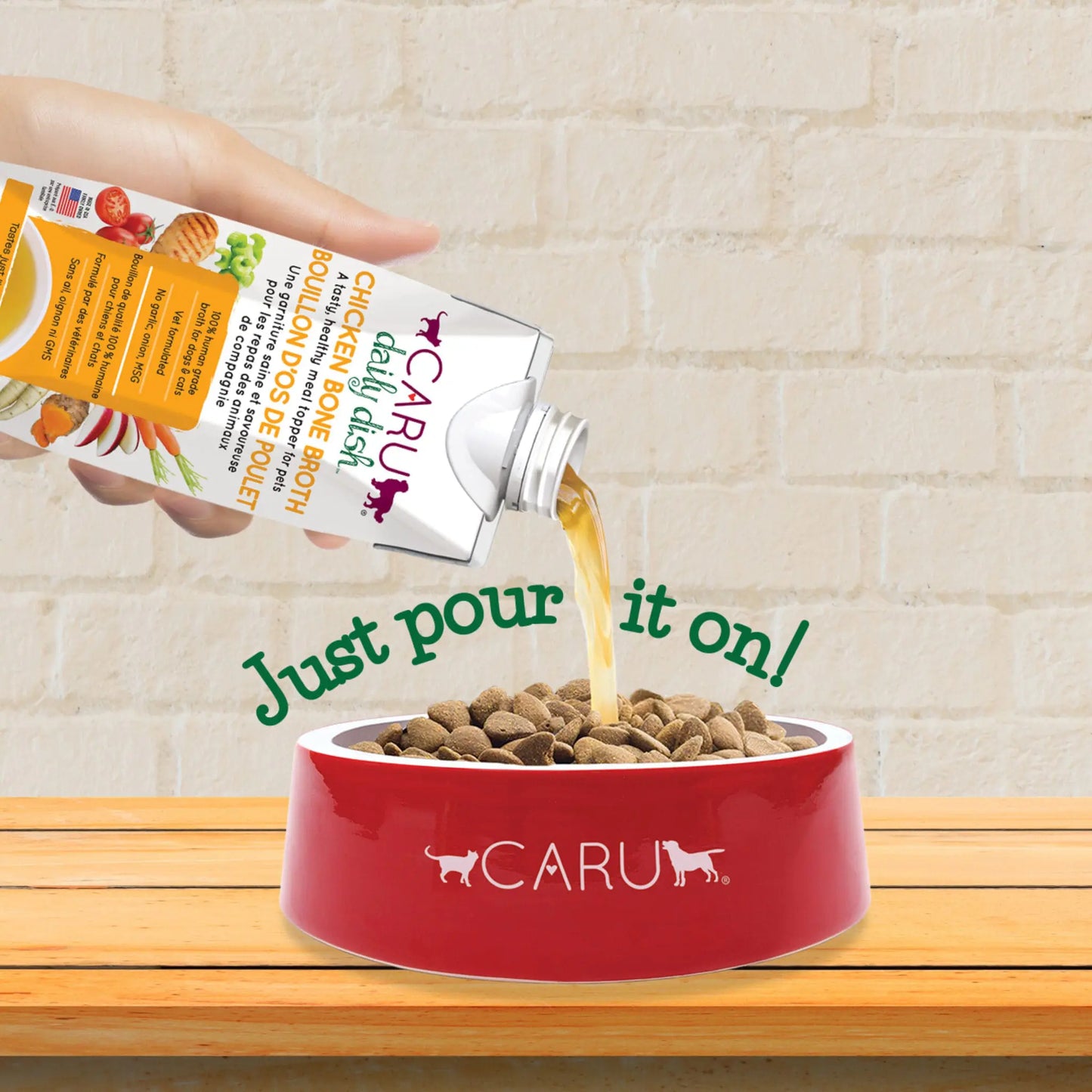 Caru Daily Dish Chicken Broth for Dogs & Cats 17.6oz