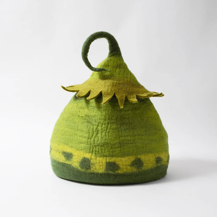Karma Cat Wool Felt Fairy House Green