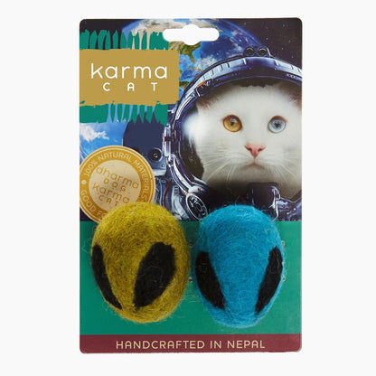 KARMA CAT – 2 Pack Wool Felt Alien Heads