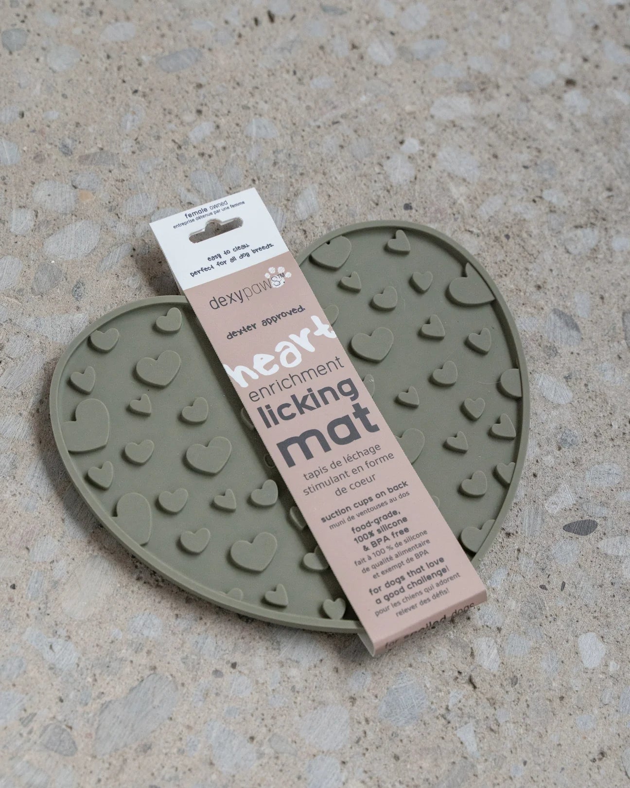 DexyPaws 🍁Khaki Green Heart Enrichment Lick Mat
