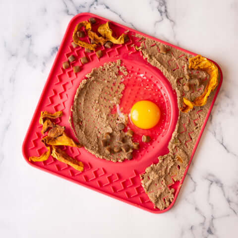 Messy Mutts 🍁Silicone Therapeutic Licking Bowl Mat 10x10 Grey