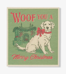 Woof Merry Christmas 🍁 Little Blue House Reusable Swedish Dishcloth