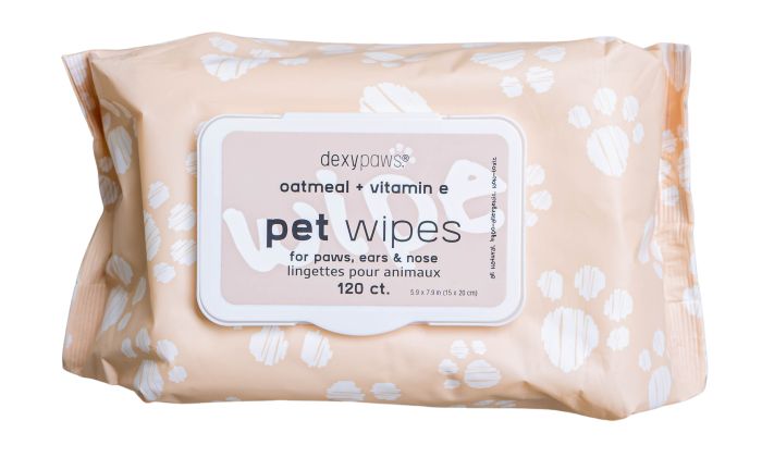 DexyPaws🍁 Paws, Ears & Nose Oatmeal & Vitamin E  Pet Wipes 120 Ct