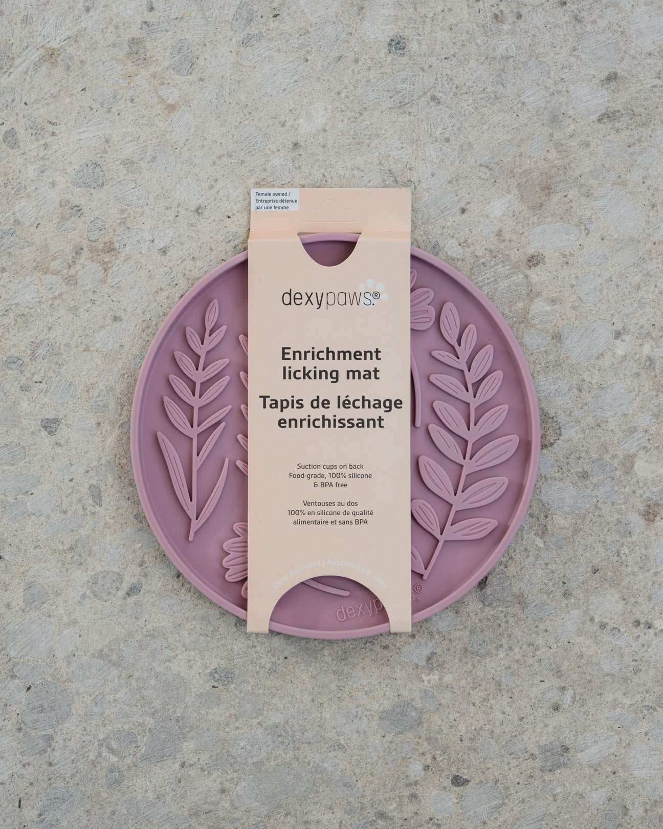 DexyPaws 🍁Blush Pink Circle Shapes and Leaves Lick Mat