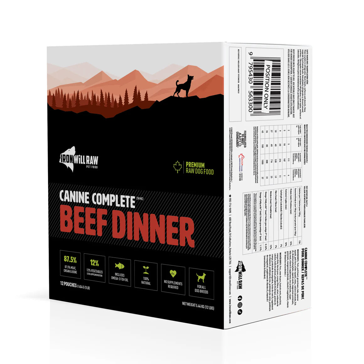 Iron Will Raw 🍁Canine Complete Beef Dinner 12lb