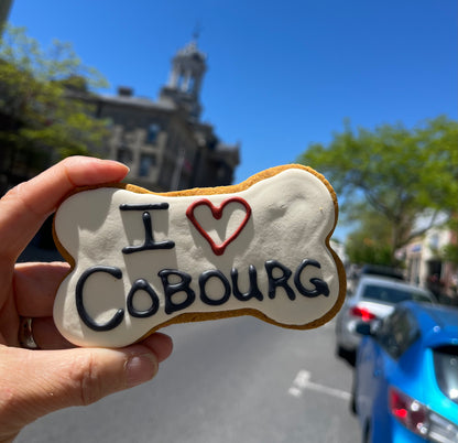 I LOVE Cobourg Large Iced Dog Cookie