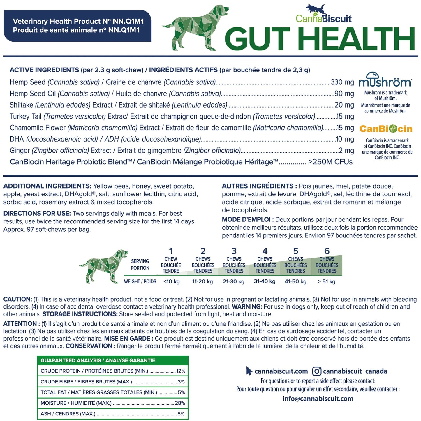 CannaBiscuit 🍁Gut Health with Canine Specific Probiotic Blend 225g