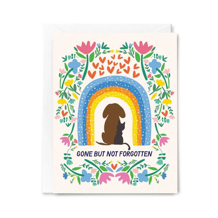 Gone But Not Forgotten Rainbow Memorial Card for Dogs & Cats