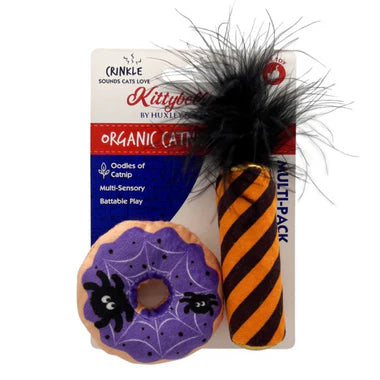 Kittybelles Spider Web Donut and  Black Candle Cat Toy 2-Pack