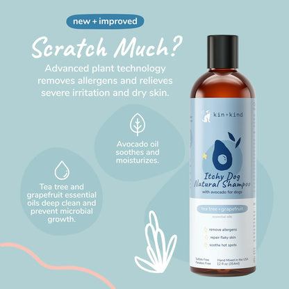 Kin+Kind Itchy Dog Shampoo - Tea Tree & Grapefruit 12oz