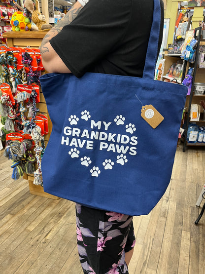 My Grandkids Have Paws Canvas Tote