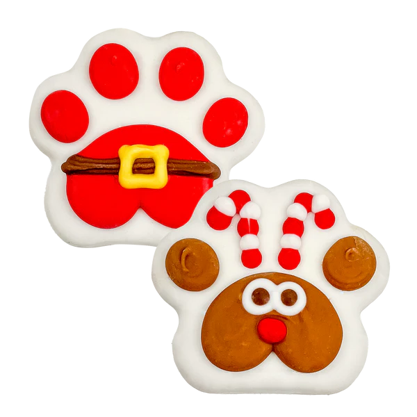 Bosco & Roxy's The Paw-some Pair Santa & Rudolph Dog Cookie