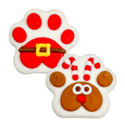 Bosco & Roxy's The Paw-some Pair Santa & Rudolph Dog Cookie