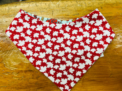 Colly's Creation 🍁Maple Leaf & Canadiana Reversible Bandanna