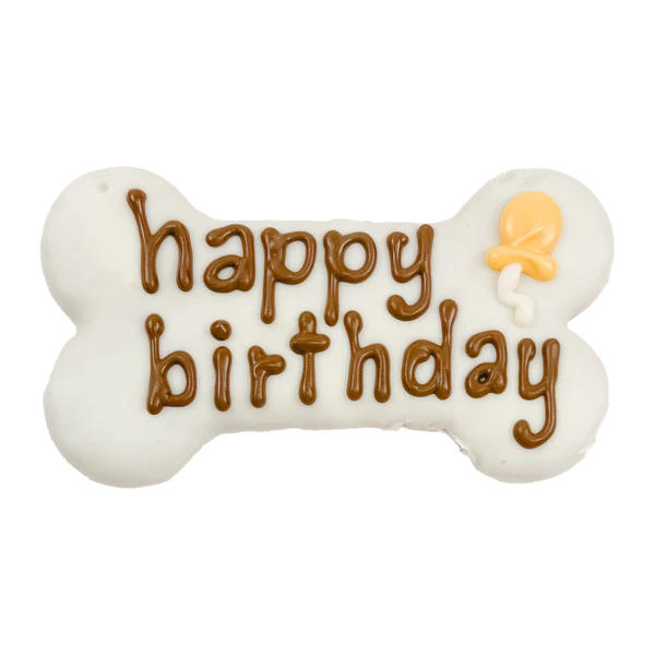 Bosco & Roxy's 🍁White Happy Birthday Bone | Natural Birthday