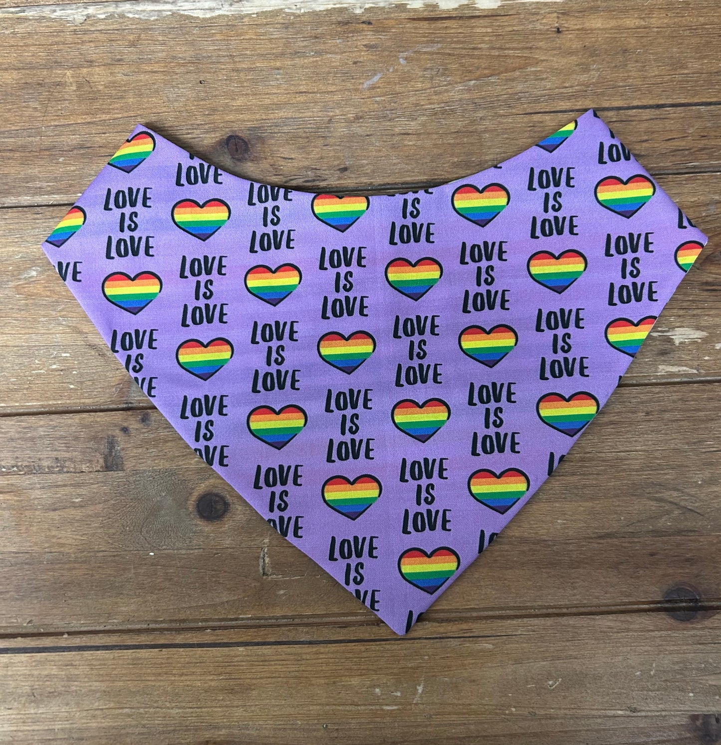 Colly's Creations 🍁 Love Is Love Rainbow Striped Reversible Bandana