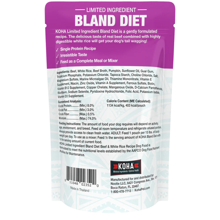 KOHA Bland Diet Beef & White Rice 12.5oz