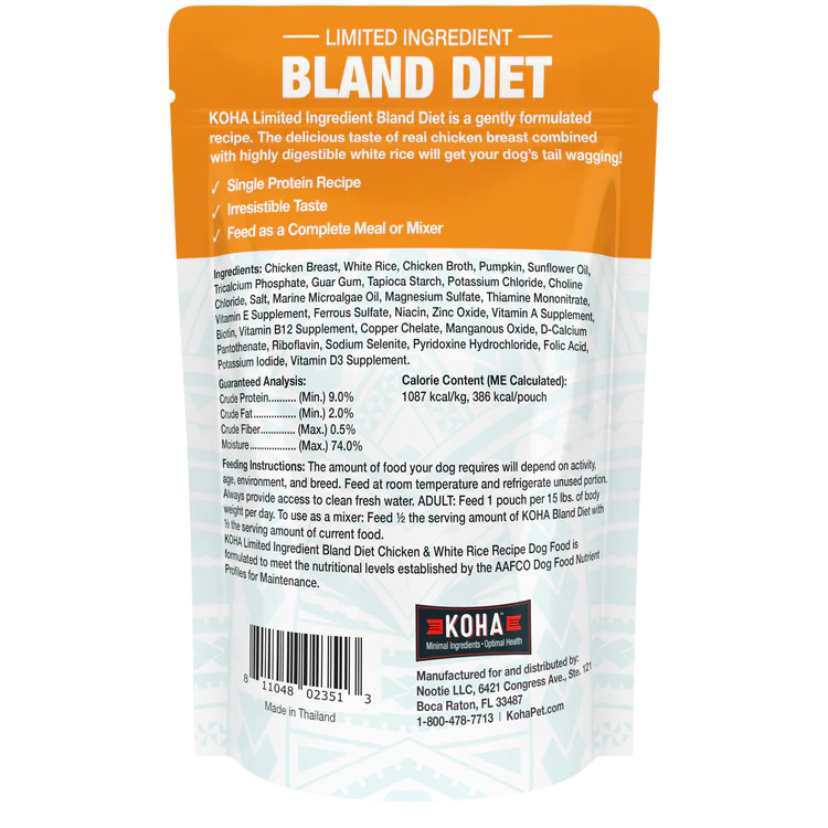 KOHA Bland Diet Chicken & White Rice 12.5oz