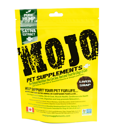 Mojo 🍁 Pure Hemp Beef Liver Snaps Pet Supplements