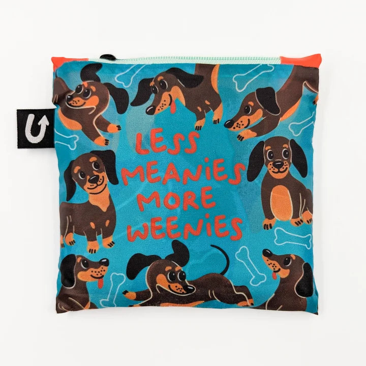 Less Meanies More Weenies Foldable Tote  🍁Uptown Sox Ltd.
