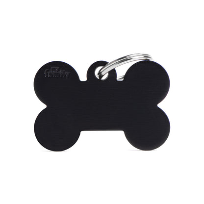My Family Basic Bone Black  - Engravable ID Tag