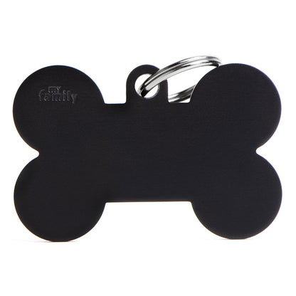 My Family Basic Bone Black  - Engravable ID Tag