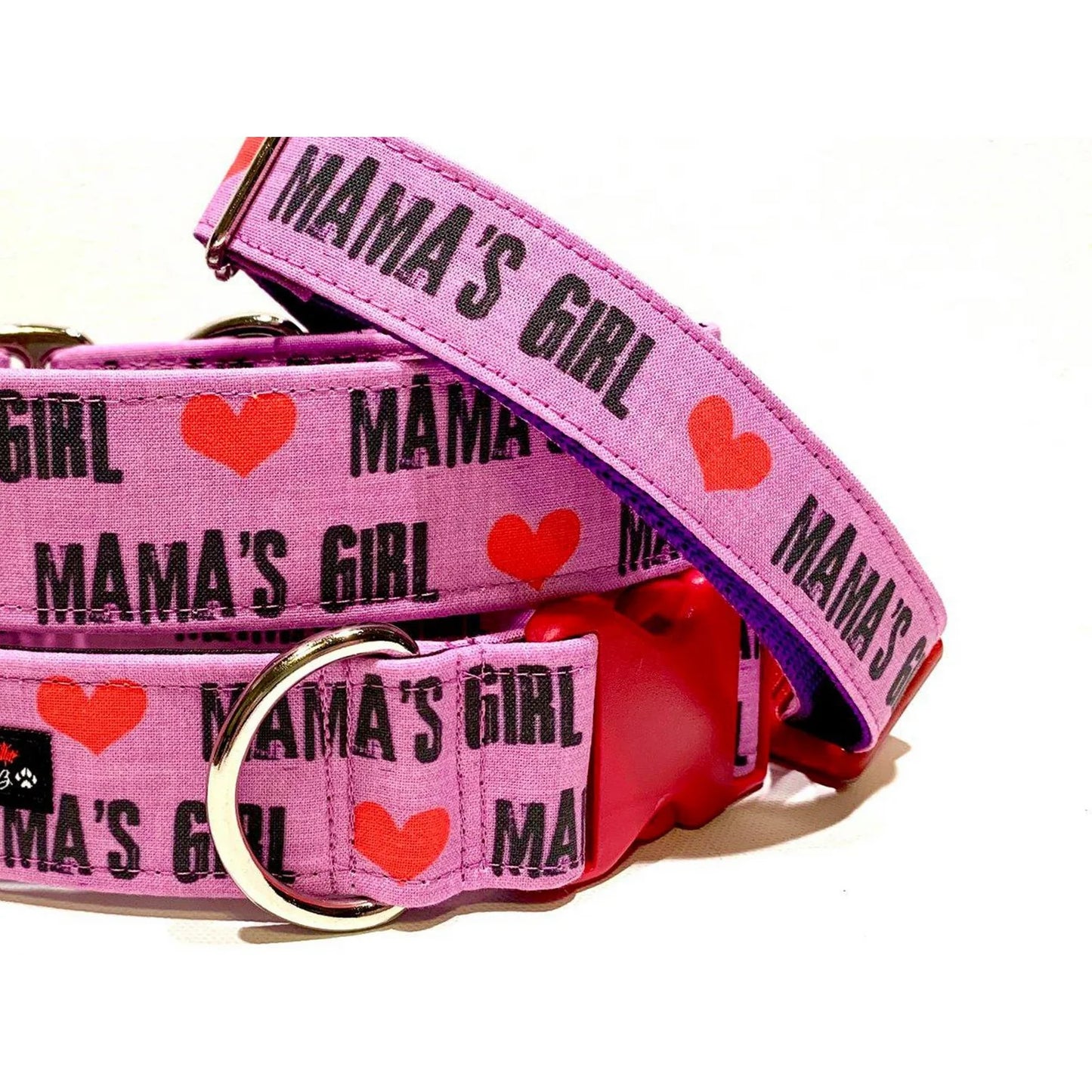 Wiggle Bumz 🍁 Mama's Girl Pink Martingale Dog Collar