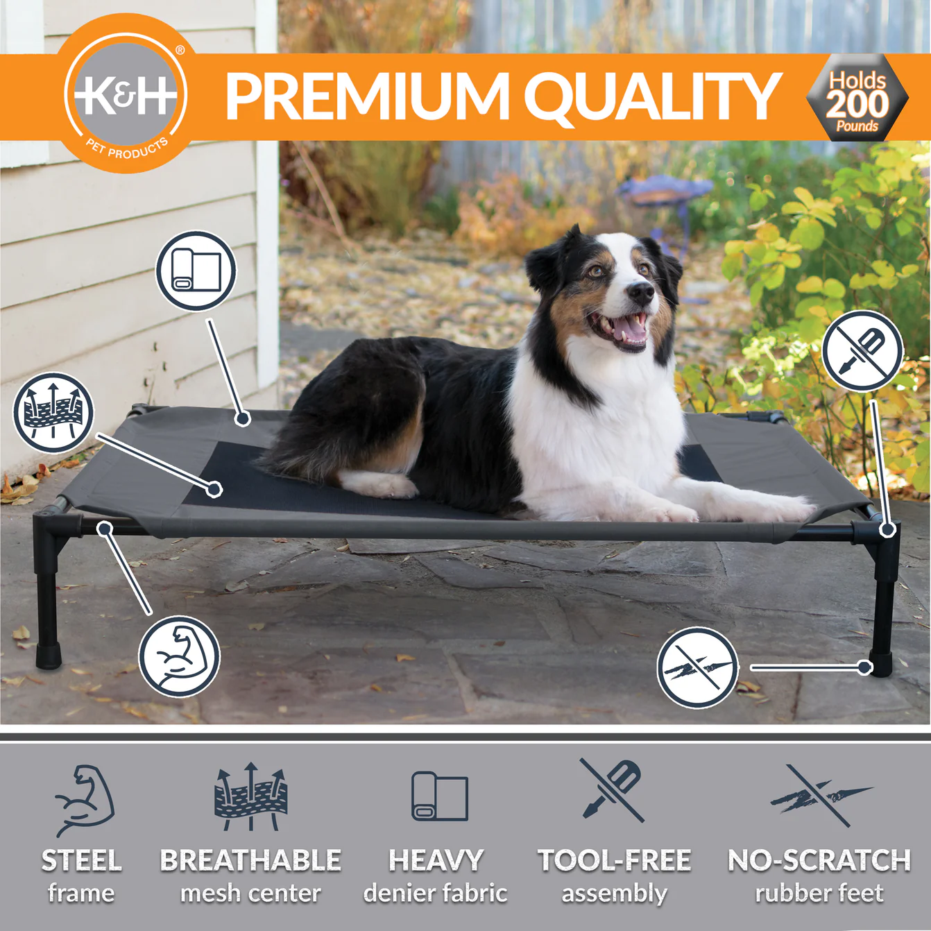 K&H Charcoal Original Pet Cot
