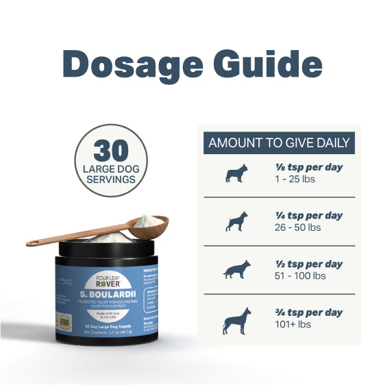 Four Leaf Rover Saccharomyces boulardii - Yeast-Based Probiotics For Dogs