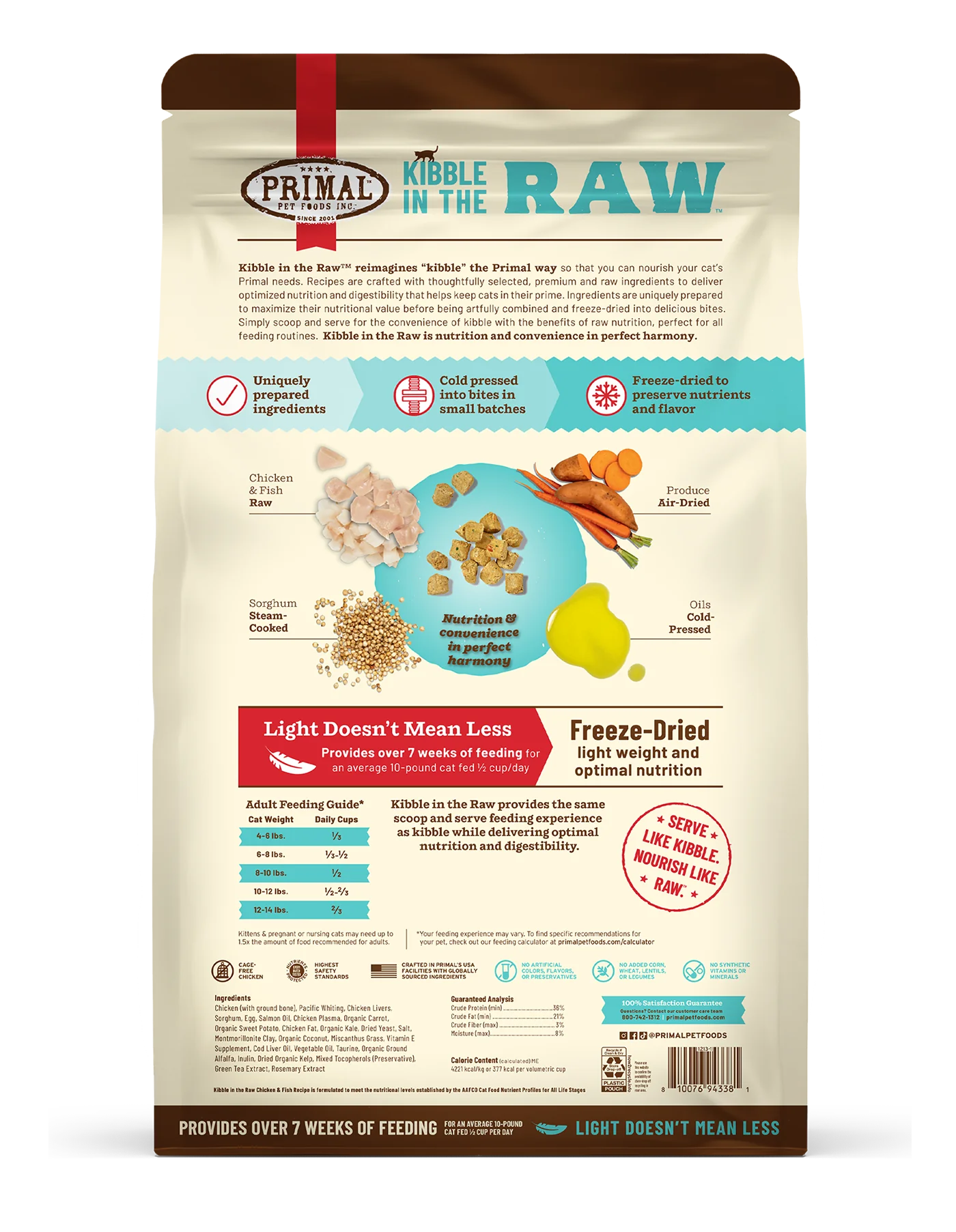 Primal Kibble In The Raw Chicken & Fish Cat 1.5lb
