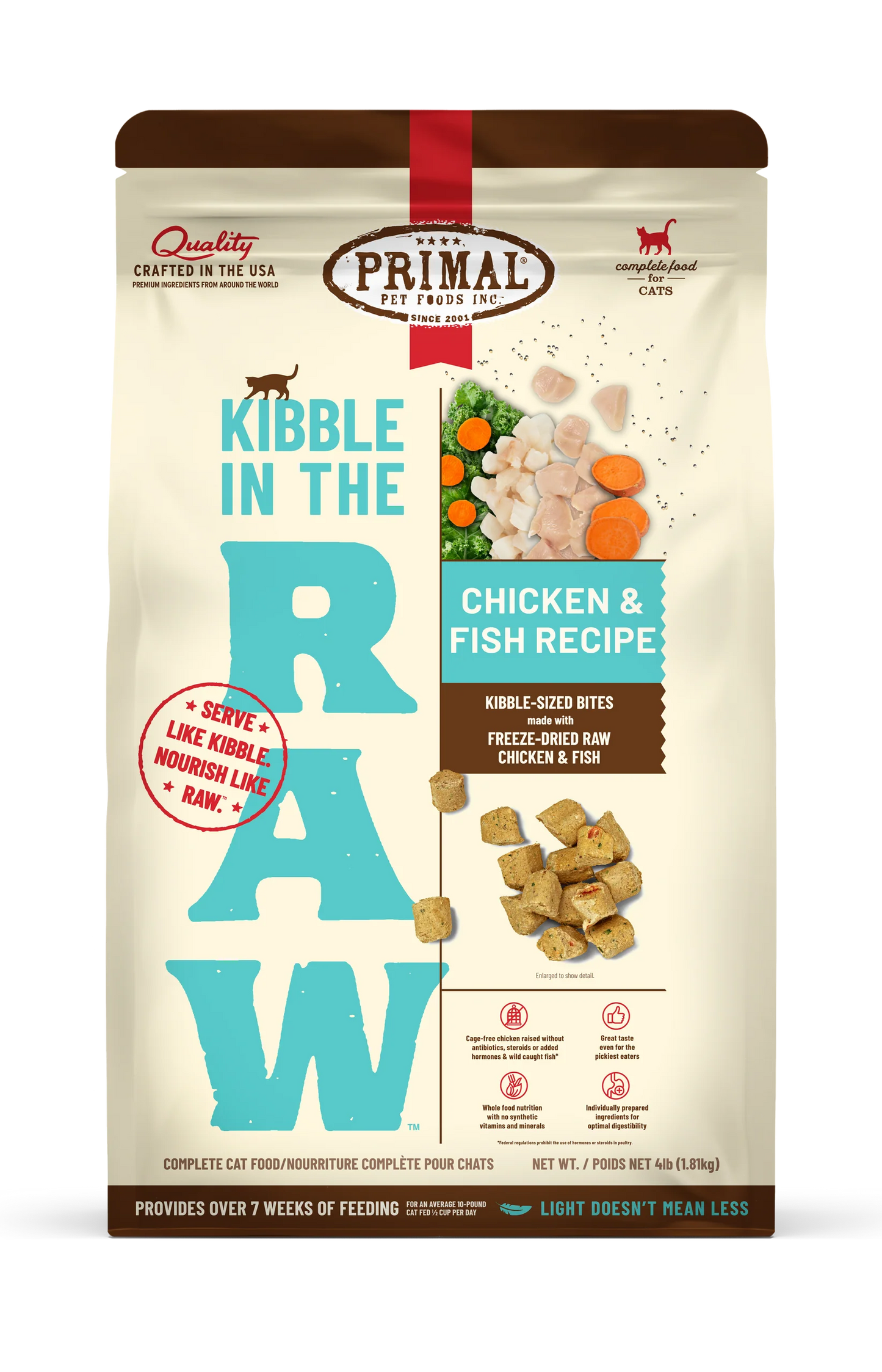 Primal Kibble In The Raw Chicken & Fish Cat 1.5lb