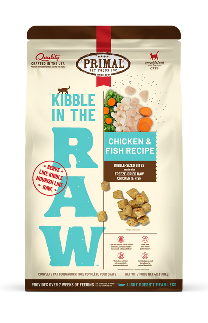 Primal Kibble In The Raw Chicken & Fish Cat 1.5lb
