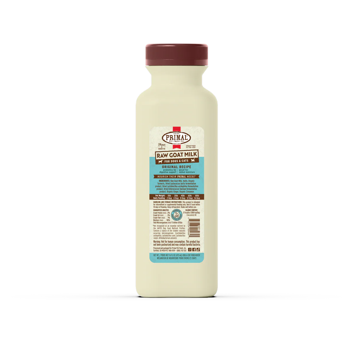 Primal Raw Goat Milk for Cats & Dogs