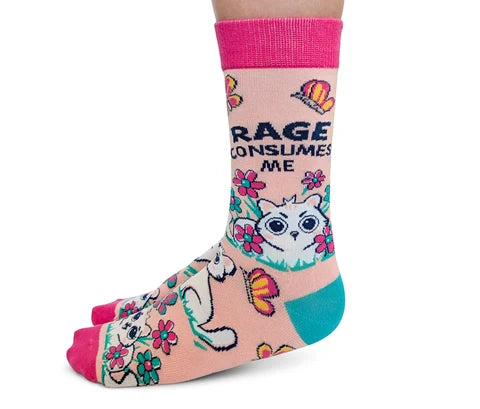 Rage Consumes Me Socks for Her 🍁Uptown Sox Ltd.