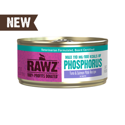 RAWZ Low Phosphorus Tuna and Salmon Pate in Broth Wet Cat Food 5.5oz