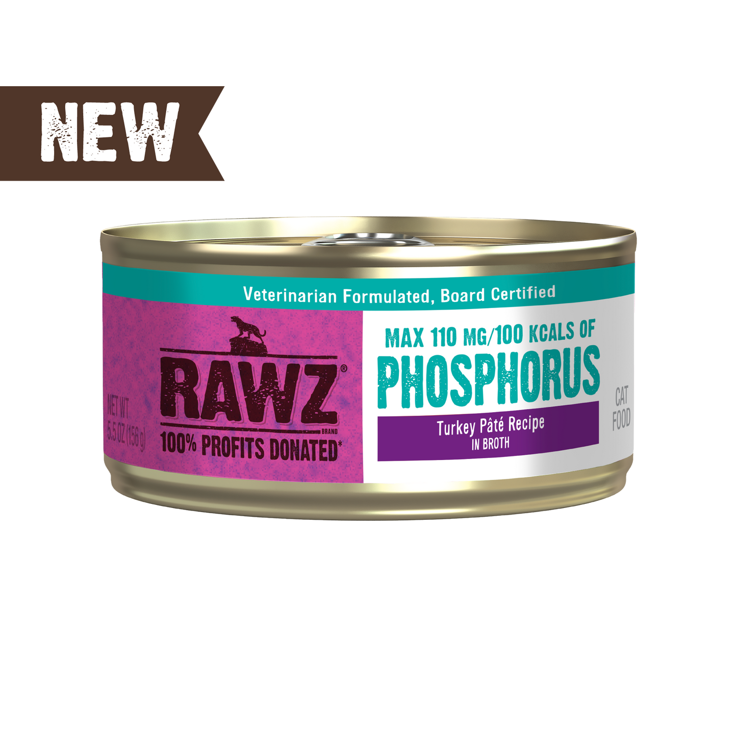 RAWZ Low Phosphorus Turkey Pate with Broth Wet Cat Food 5.5oz