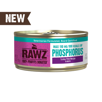RAWZ Low Phosphorus Turkey Pate with Broth Wet Cat Food 5.5oz