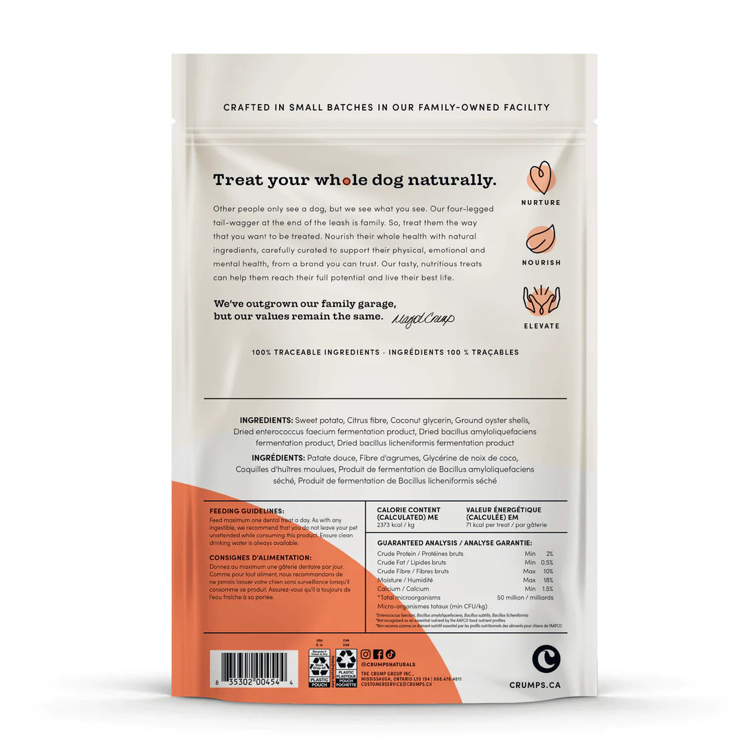 Crumps Naturals 🍁Plaque Buster Advanced Whole Mouth Dog Dental Sticks with Probiotics 10-Pack