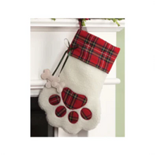 SPOT 2-Bone Plaid Pawprint Pet Stocking