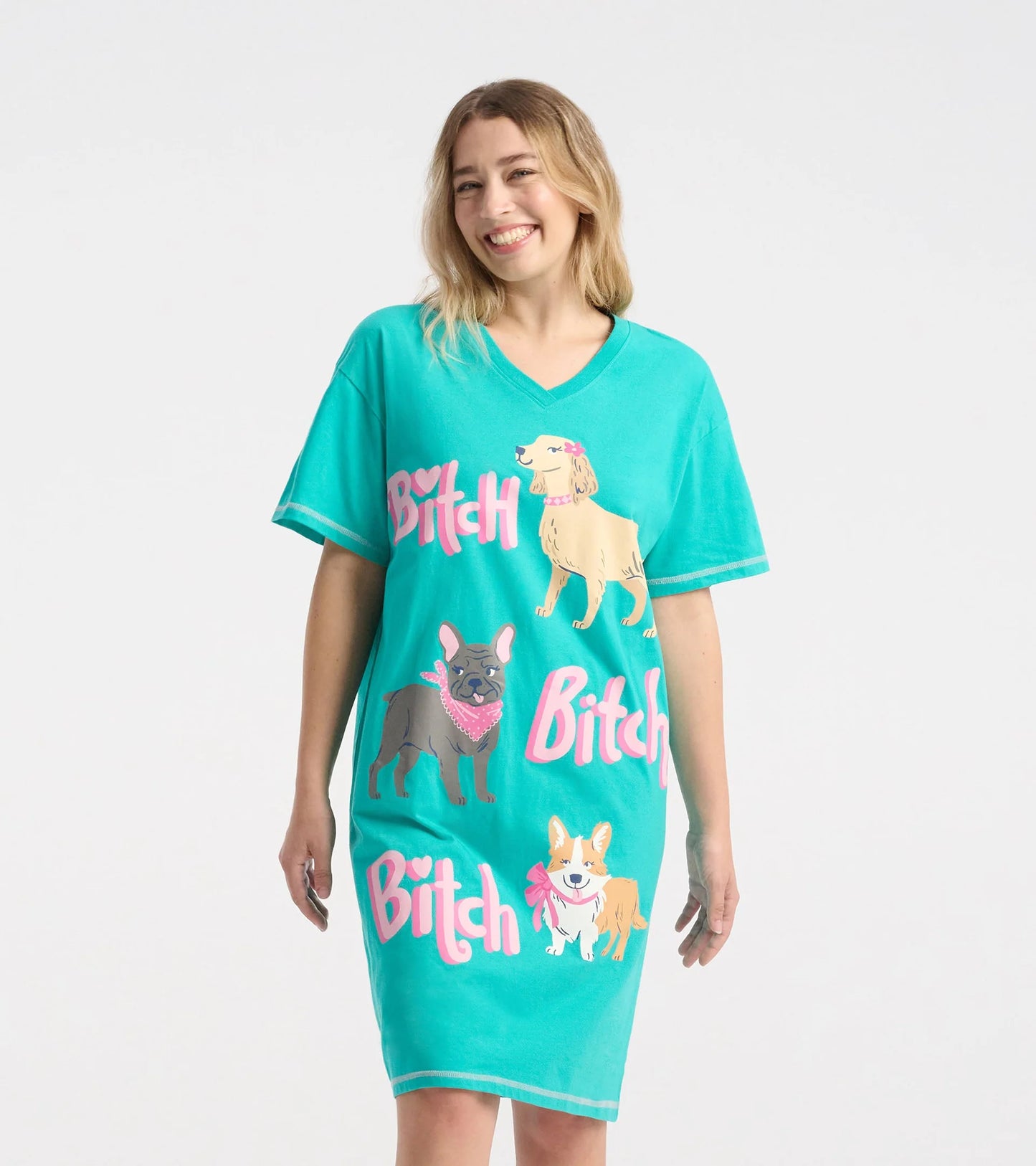 Bitch Bitch Bitch 🍁Little Blue House Women's Sleepshirt O/S