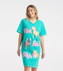 Bitch Bitch Bitch 🍁Little Blue House Women's Sleepshirt O/S